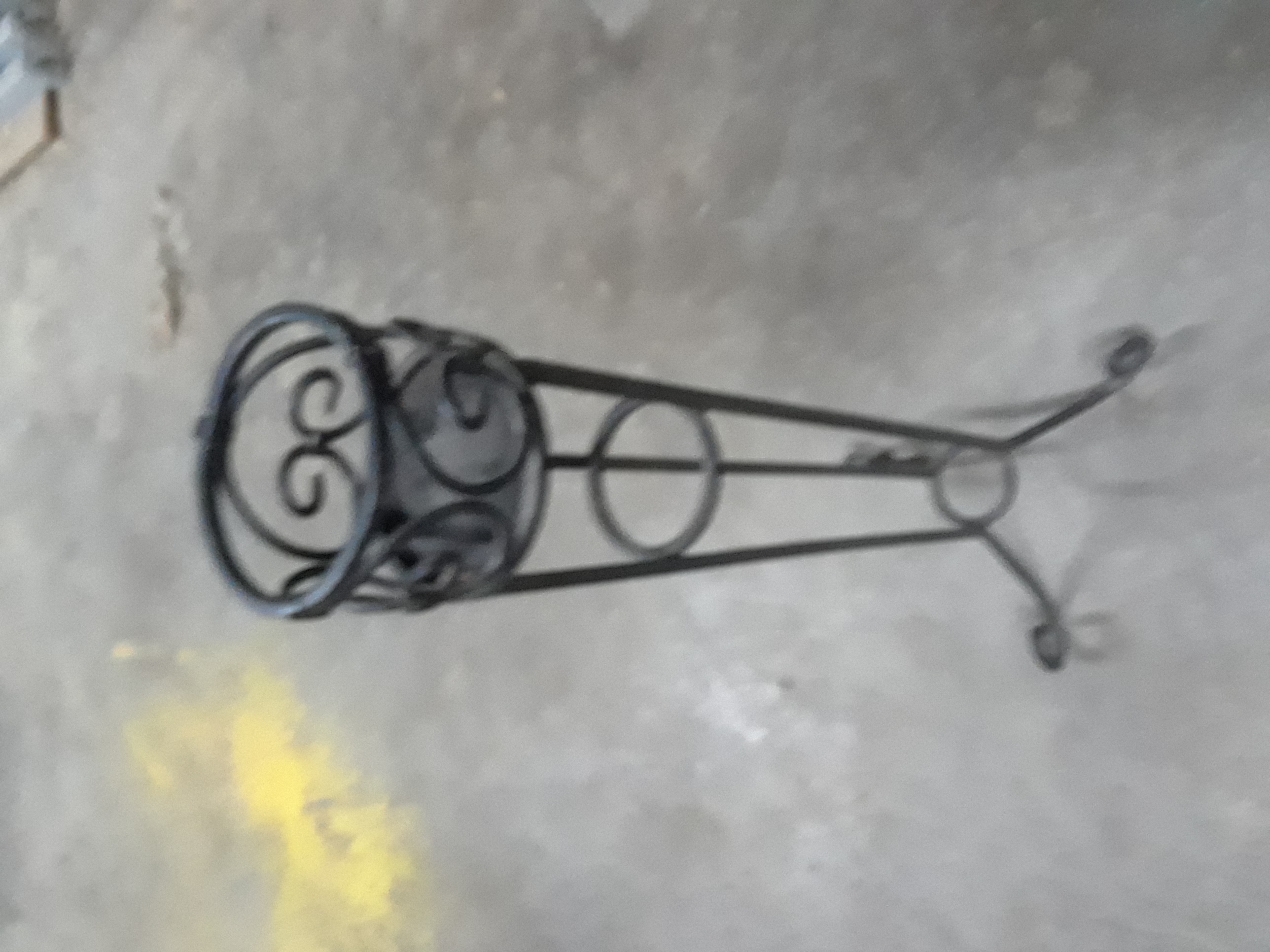2 ft Tall Black Iron Candle Holder