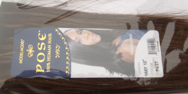 Model Model Pose 100% Human Hair 12" Long Color P4/27 Tangle Free