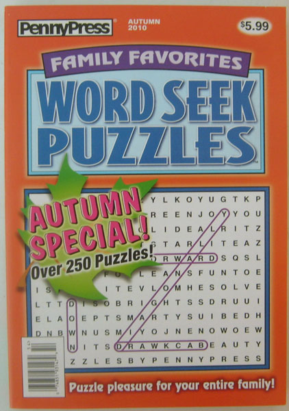 Family Favorites Word Seek Puzzles PennyPress Over 250 Puzzles (Autumn 2010)