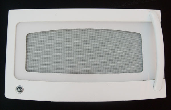 OUT OF STOCK $50 GE Microwave Door Assembly WB56X10723 white (model JNM1731DMWW01) 23" x 13 3/8"