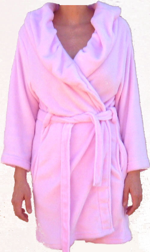 Pink Women Spa Robe Ultra Soft Hi-Tech Micro Plush Size LARGE X-LARGE