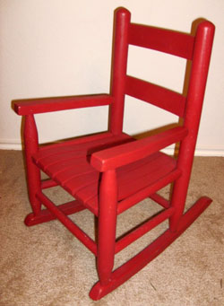 Toddler Red Wood Rocking Chair