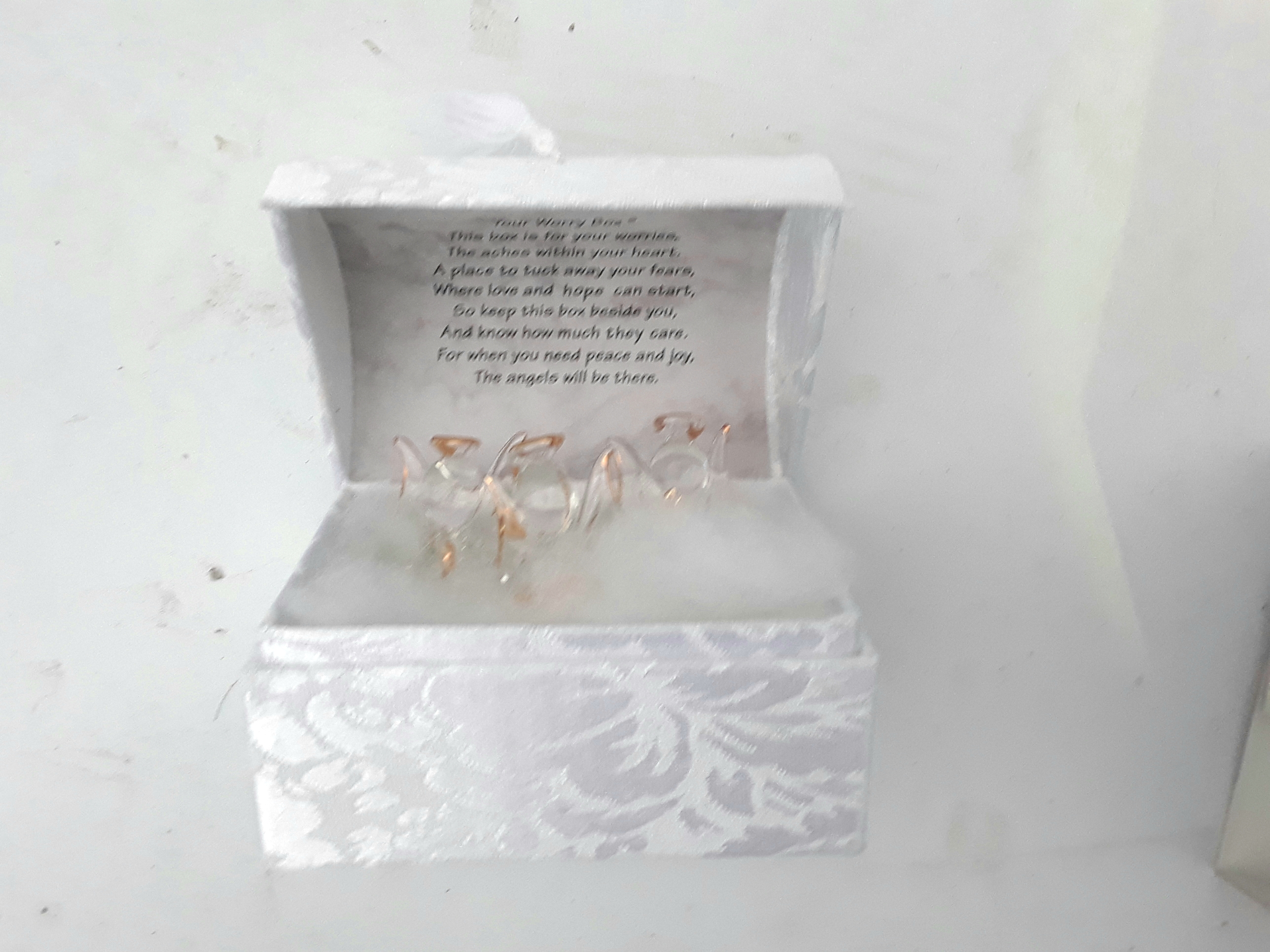 Worry Box Gift with 3 Crystal Angels