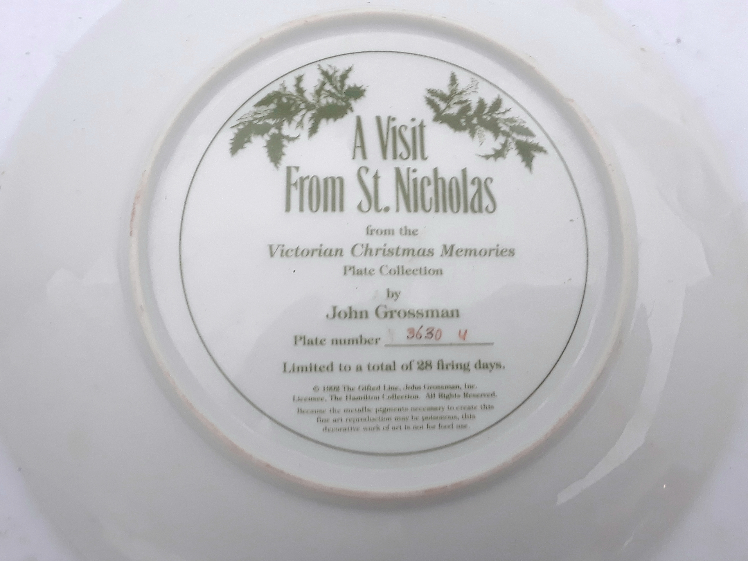 A Visit From St. Nicholas John Grossman Victorian Christmas Memories Plate