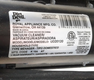 Dirt Devil Power Express Compact Bagless Upright Vacuum UD20120