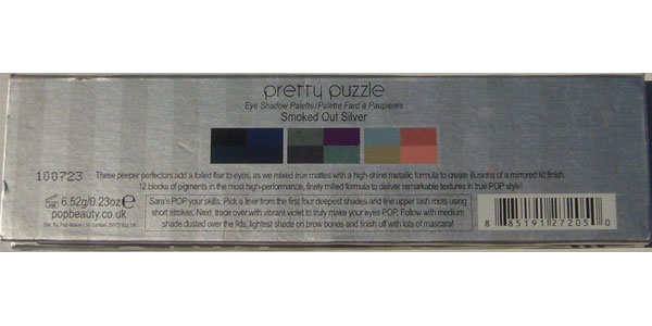 Pop Beauty Pretty Puzzle Eye Shadow Palette 12 pigments Smoked Out Silver 6.52 g / 0.23 oz