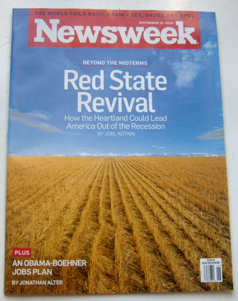 Newsweek Magazine November 15 2010 (The World Fails Haiti Again, Sex Drugs & RPGs, Red State Revival)