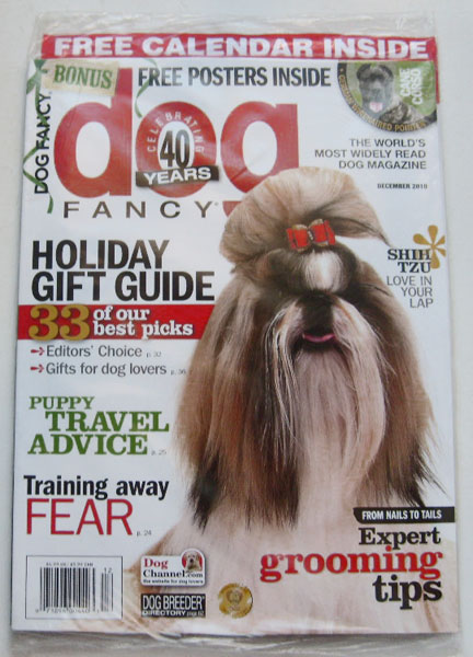 Dog Fancy Magazine December 2010 Volume 41 Number 12 with Free 2011 Dog Lovers Calendar (Shih Tsu Love in Your Lap, Expert Grooming Tips, Training Away Fear)