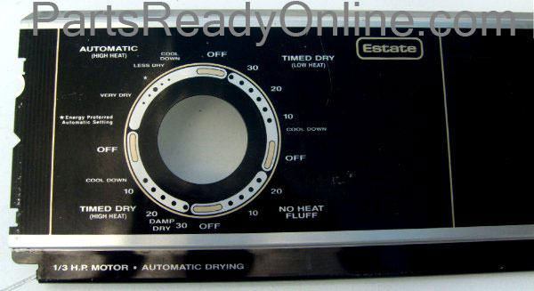 Estate Dryer Control Panel 3397318 Aluminum Console