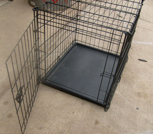 Fold and Carry Dog Crate with Tray for Medium Dogs 30 x 19 x 21 up to 40 lbs