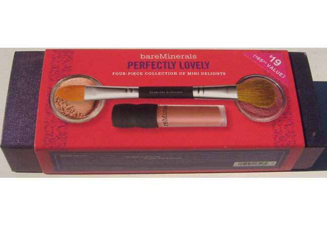 bareMinerals Perfectly Lovely 4-Piece Collection of Mini Delights: Lip Gloss, Face Powder & Blush
