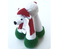 Dog Toy Doggie Long Legs Polar Bear in Santa Hat (Pet Holiday Products)
