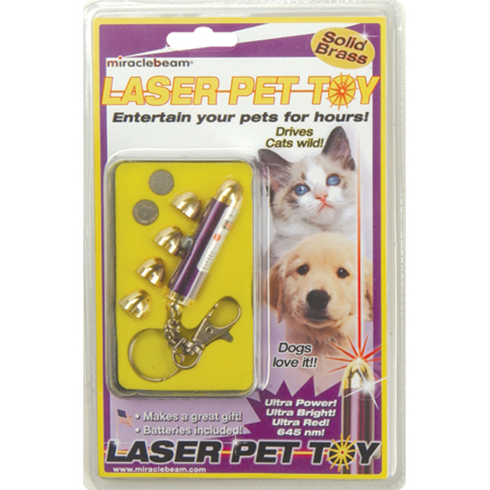 OUT OF STOCK Laser Pet Toy for Dogs Cats Birds Fish with 5 Tips and Batteries (solid brass)