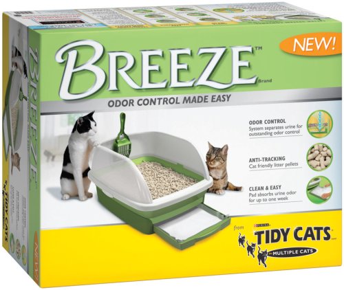 OUT OF STOCK Tidy Cats Breeze Litter Box with Scoop, Tray and Odor Pads 20"L x 15"W x 11"H